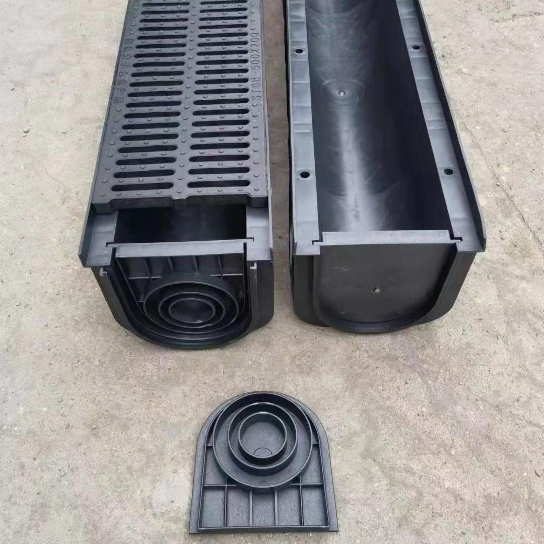 成品排水槽u型排水槽Hdpe塑料水槽无砖排水槽覆盖地板槽