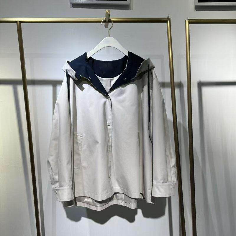 商场同款诗凡黎2025春季新款百搭连帽风衣小个子外套女3G2160091