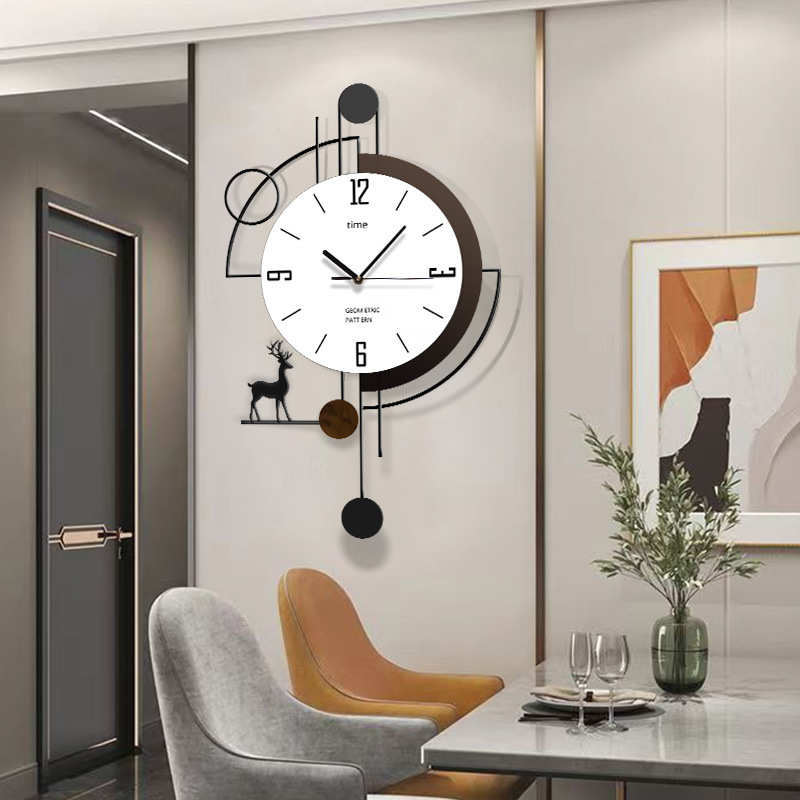 现代大气简约时尚客厅挂钟家用钟表2024新款静音时钟创意挂墙钟表
