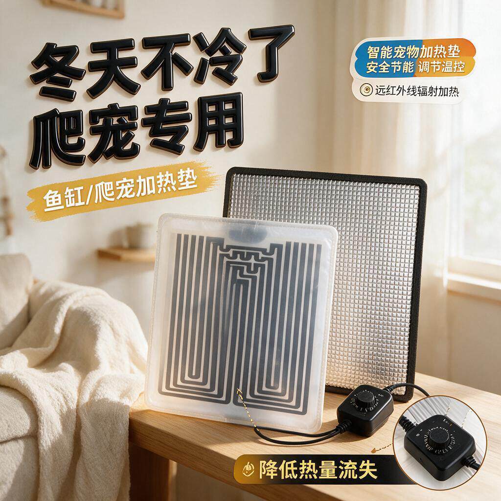 寄居蟹加热垫鱼缸爬宠反射膜乌龟蜥蜴宠物保温饲养箱加温守宫爬虫