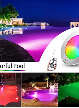 超304不薄锈钢2DLX-YC26防水ip68水泳池灯超薄全树脂灌胶七彩AC1v