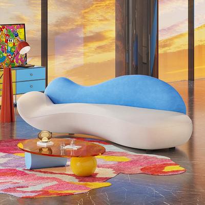 现代简约轻奢高级感弧形休息接待区个性创意异形沙发美容院工作室