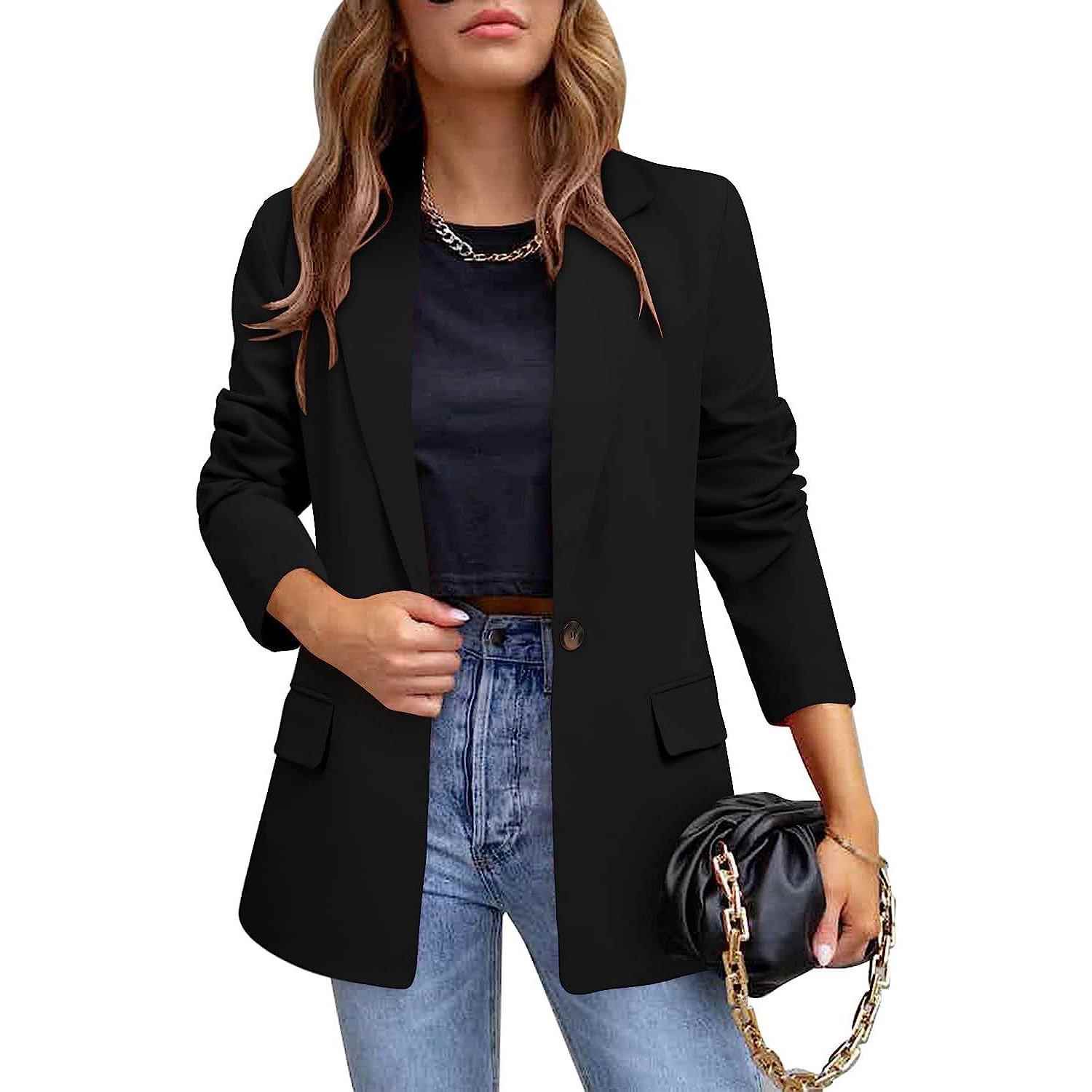Fashion womens casual suit jacket temperament commuter slim