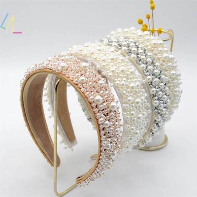 Pearl Hairband Women Headband Crown Hair Accessories Wedding
