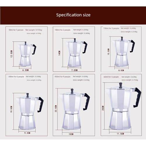 Coffee Maker Aluminum Mocha Espresso Percolator Pot colours