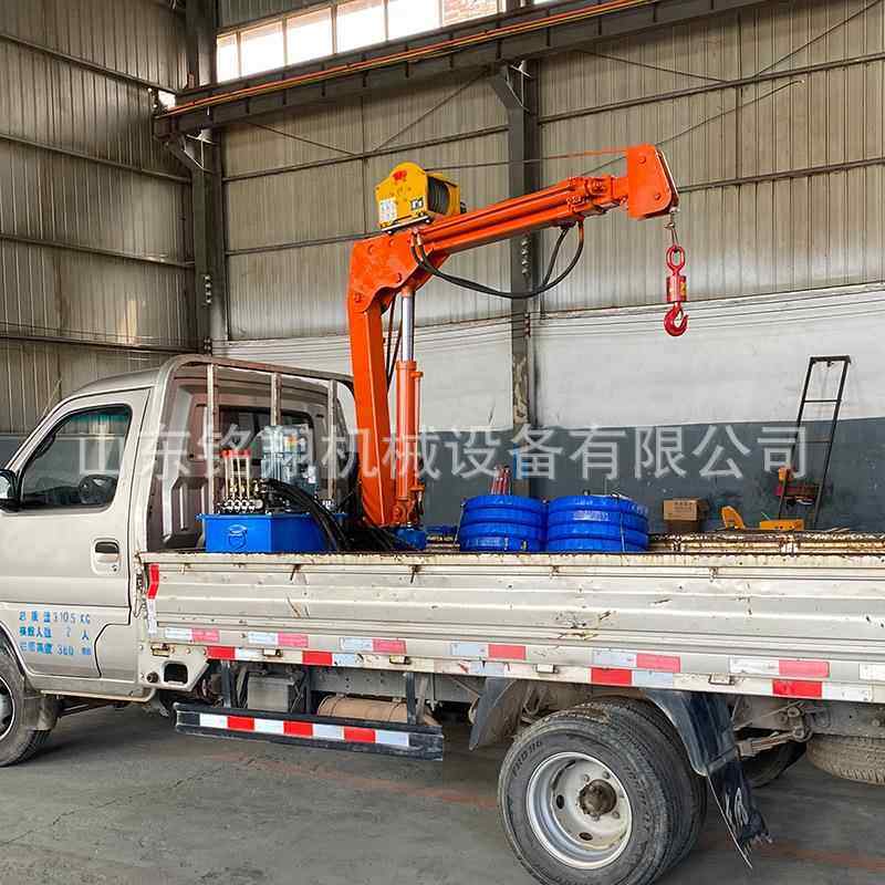 车用船用装卸吊运机1吨2T自动伸缩旋转柴油24v小型液压随车吊机