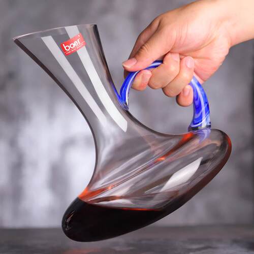 贝尔baer斜口醒酒器水晶家用红酒醒酒器欧式个性分酒壶酒瓶酒具