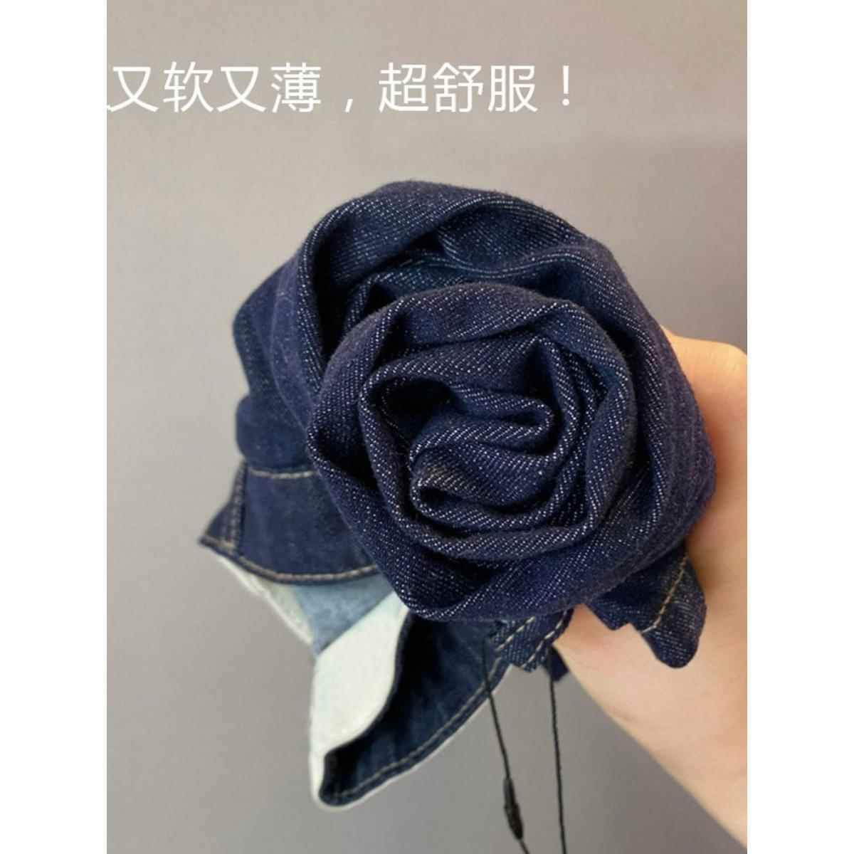 法国Rouje tusse薄款哈伦牛仔裤女高腰显瘦梨型身材八分胖妹妹裤