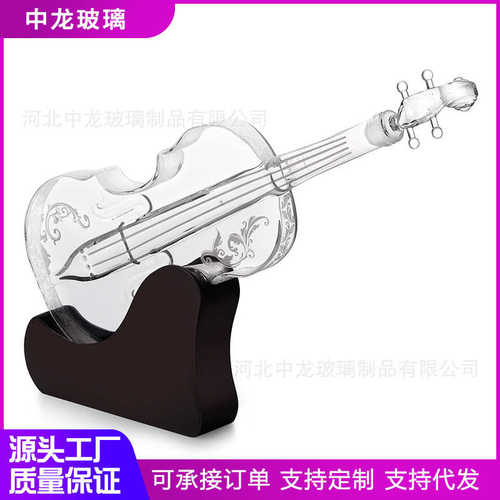 器 热销酒具杯带小提琴 玻璃醒酒酒瓶套装木托套装红酒葡萄酒型