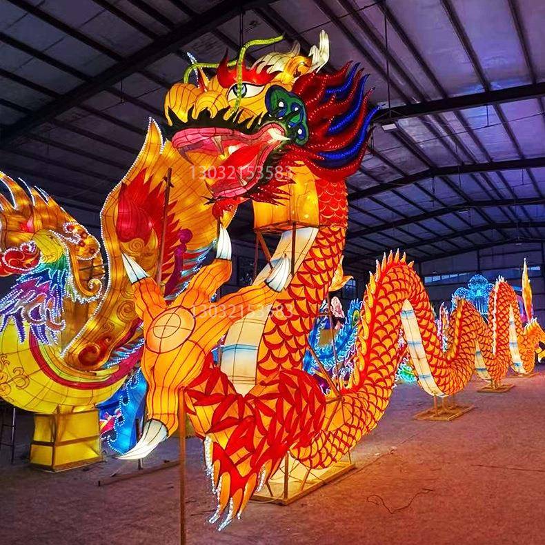 户外花灯彩灯 春节元宵节传统照明设备中国龙彩灯 水灯节奇幻造型