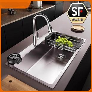 弗兰卡洗菜盆单槽不锈钢304厨房水槽大单槽台下盆加厚洗碗槽洗菜