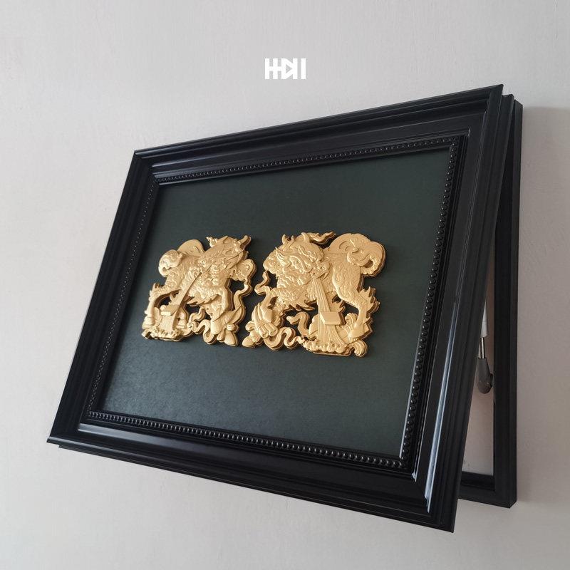 《瑞兽麒麟》平安聚财液压杆电表箱电表盒遮挡水泥立体浮雕装饰画
