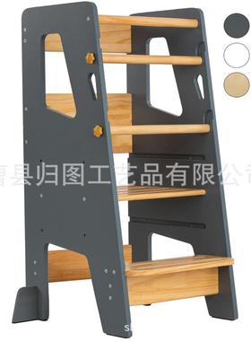 宝宝蒙氏学习塔实木洗手梯儿童洗漱凳幼儿台阶凳子learning tower