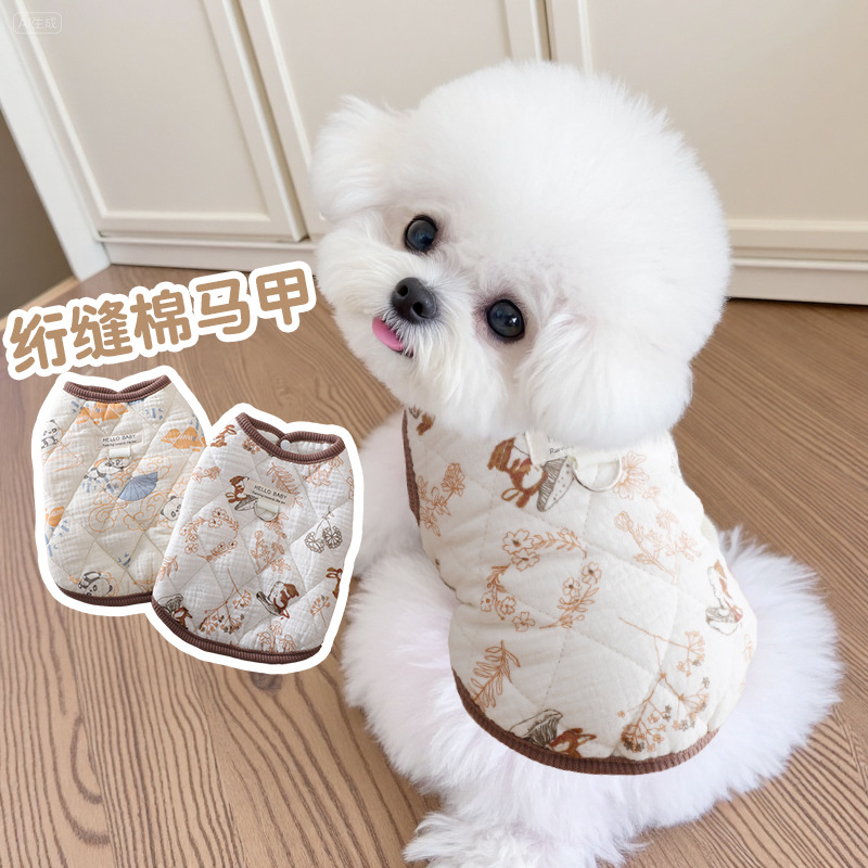 厂家批发小狗衣服牵引时尚雨衣