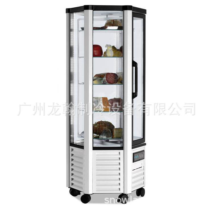 六面玻璃旋转蛋糕展示柜冷藏保鲜柜高端蛋糕保鲜柜玻璃西式甜点柜