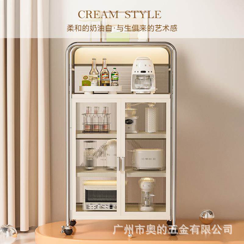 厨房多功能置物架落地多层微波炉家用储物柜锅具收纳架子碗柜橱柜