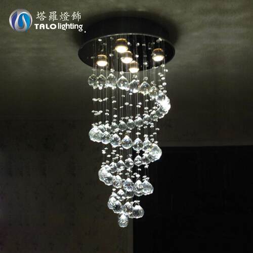LED水晶灯具现代客厅灯卧室吸顶灯简约螺旋餐厅吊灯过道灯