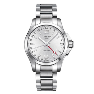 [9.8新]浪琴康卡斯GMT手表男款自动机械日历男表L3.687.4.76.6