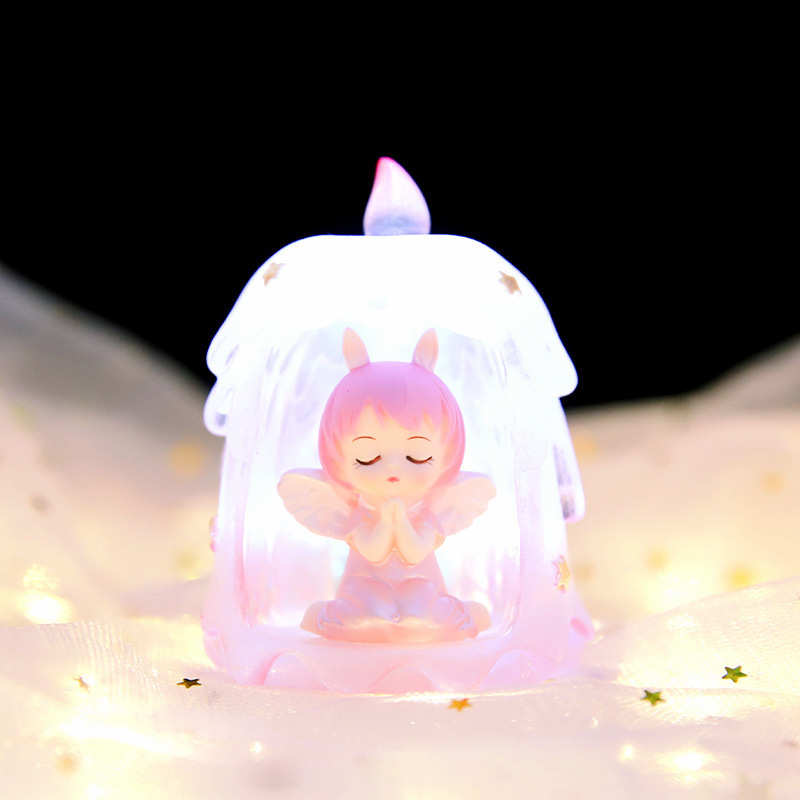 梦幻天使安妮宝贝祈祷小夜灯摆件卧室发光星星灯精致小礼品批发