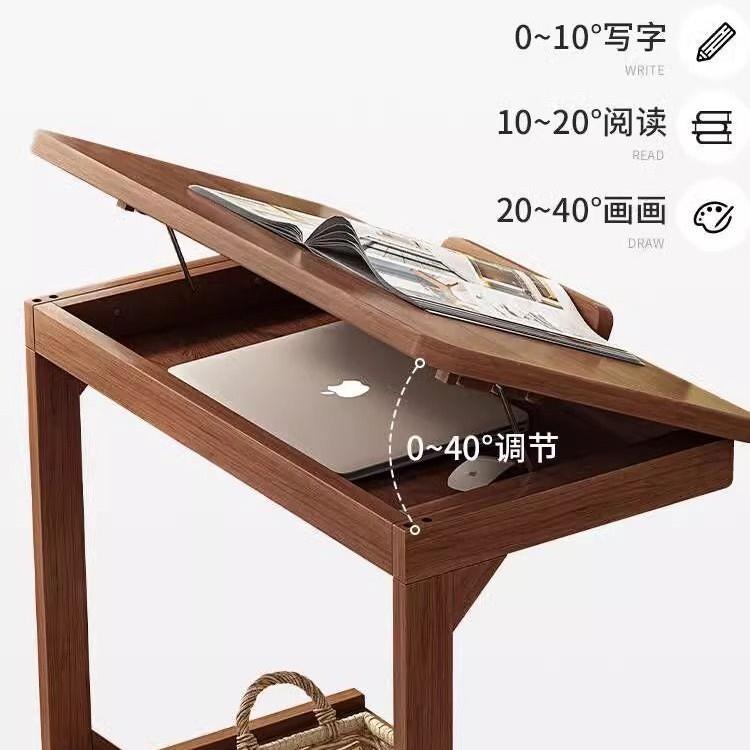 小茶几实收木可移动盖办边几沙发桌边纳角几客翻NQR厅家用学习公