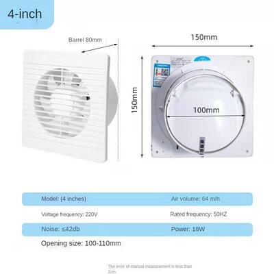 4 6 8 Electric Exhaust Fan Toilet Powerful Mute Extractor
