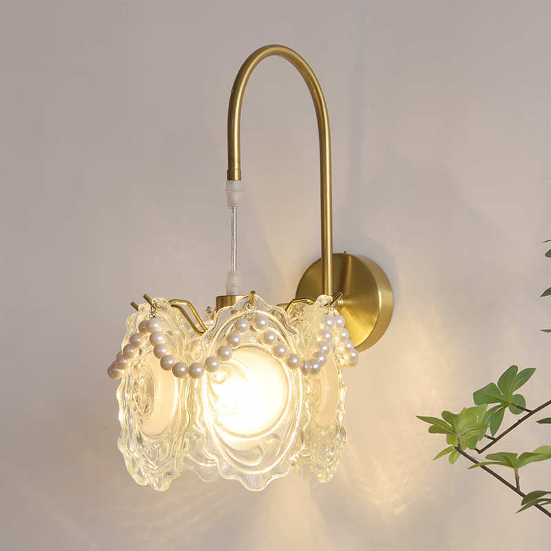 北欧现代简约轻奢客厅水晶壁灯背景墙灯楼梯过道走廊卧室床头灯具