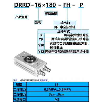 费斯托FESTO旋转摆动气缸DRRD8-12-16-20-25-32-35-180-FH-PA-Y9A