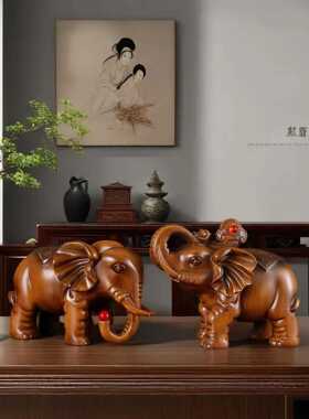 新款直销招财福禄象摆件一对客厅玄关电视酒柜办公室吉祥工艺开业