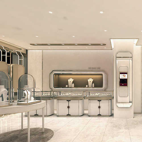 珠宝展示柜中岛透明玻璃展柜烤漆首饰陈列柜货柜不锈钢展厅