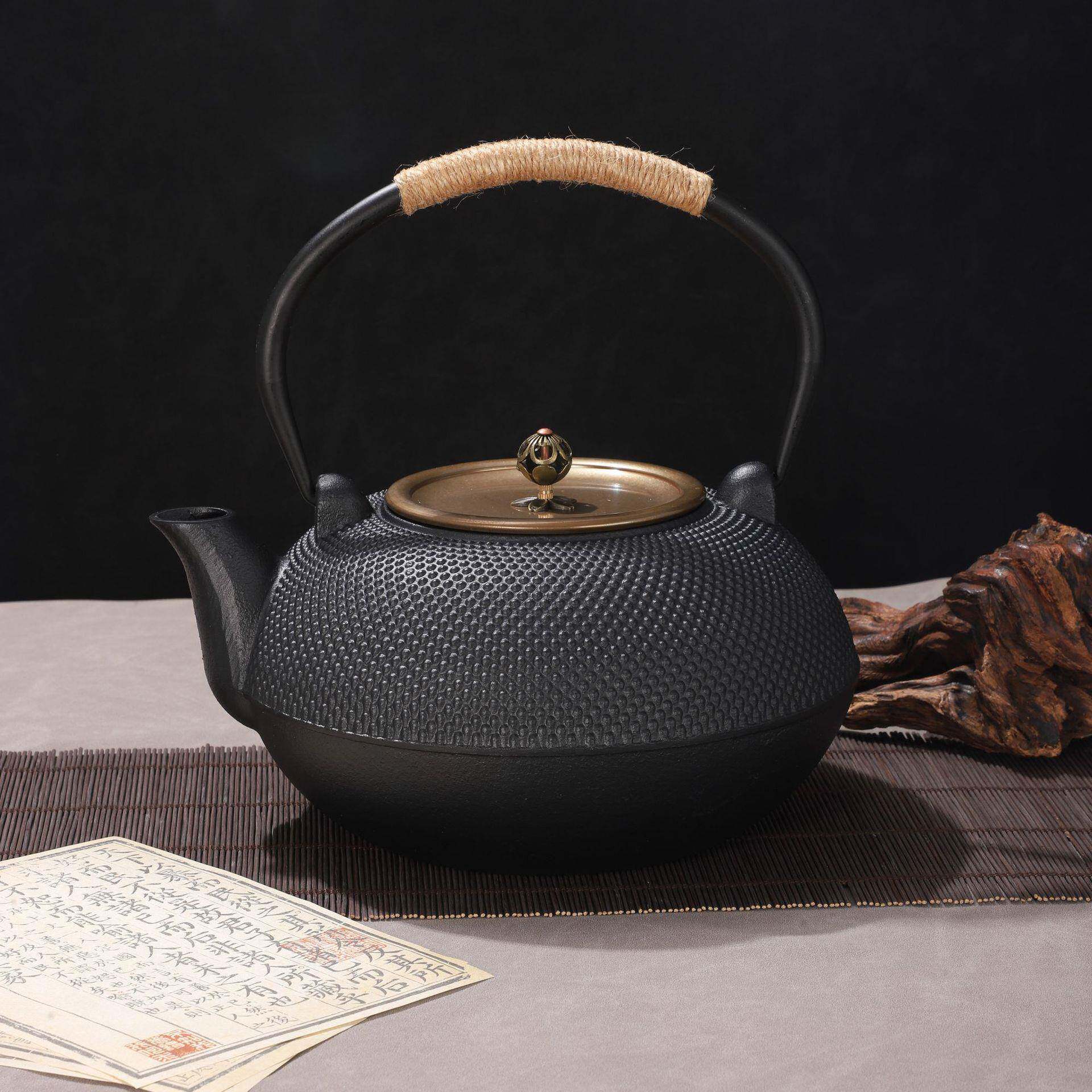 小丁壶铸铁茶壶家用煮茶铁艺茶壶日式烧水泡茶铸铁壶老铁壶茶炉壶