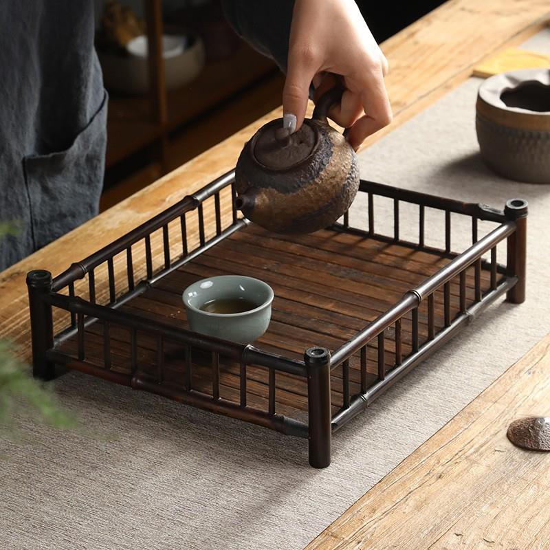 茶具托盘长方形竹制茶几茶盘茶托盘日式家用简约茶奉一人用收纳盘