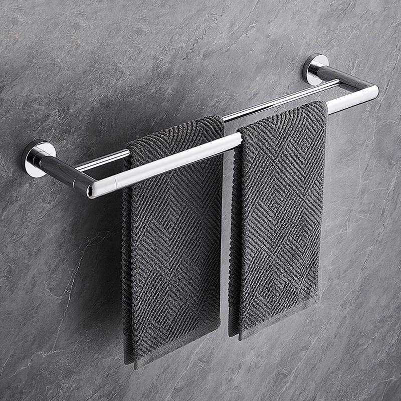 锌合金毛巾架打孔浴室挂杆壁挂加长毛巾杆厕所卫生间双杆浴巾架子