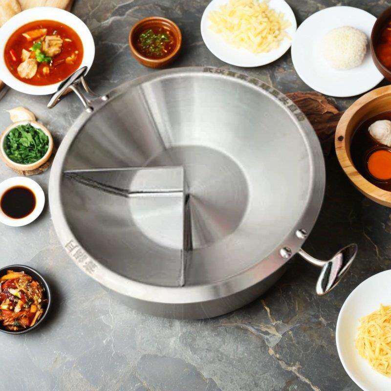 订制美蛙鱼头火锅锅鱼火锅直角多味锅鸳鸯新品电磁炉谭鸭血火锅锅