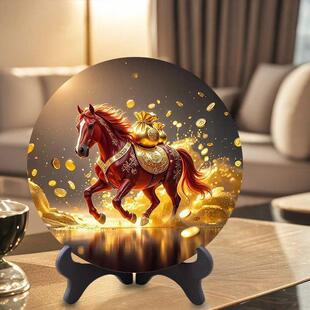 策马奔腾马到成功摆件高清装饰新款客厅家用精致相框商铺前台摆件