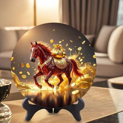 策马奔腾马到成功摆件高清装饰新款客厅家用精致相框商铺前台摆件