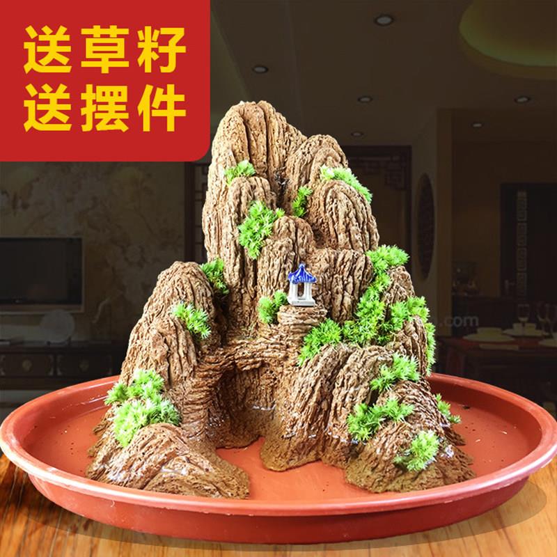 望岳假山盆景吸水造景奇石上水摆件石鱼缸原室内观光石植物小石头