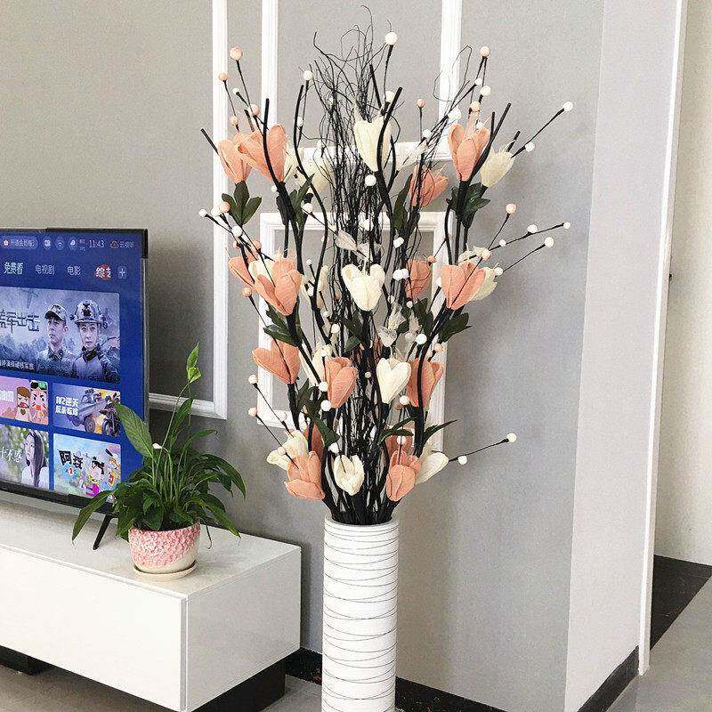 假花彷真花摆设客厅装饰花卉大干枝插花干 干燥花花束轻奢花艺摆