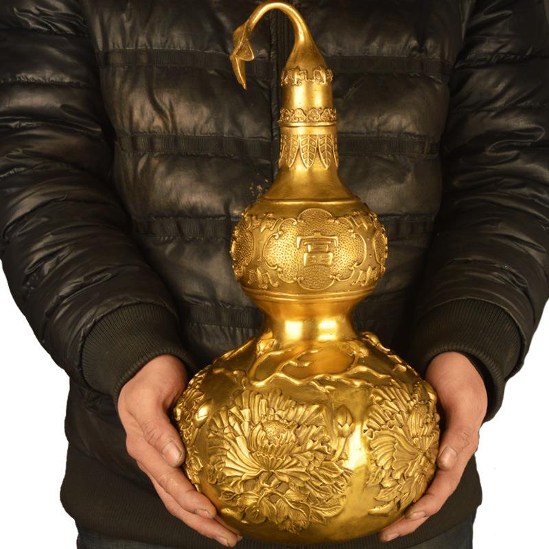 德缘居铜四季平安葫芦玉堂富贵葫芦葫芦金属工艺品家居摆件