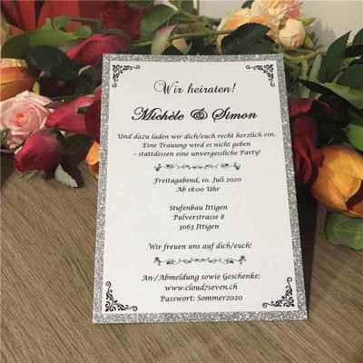 空白内页卡片撒粉衬片腰带丝带定制打印烫金 请柬配套