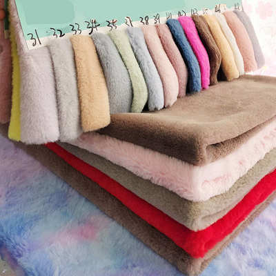 加厚保暖经编仿兔毛面料 800G针纺织布料獭兔毛绒布面料