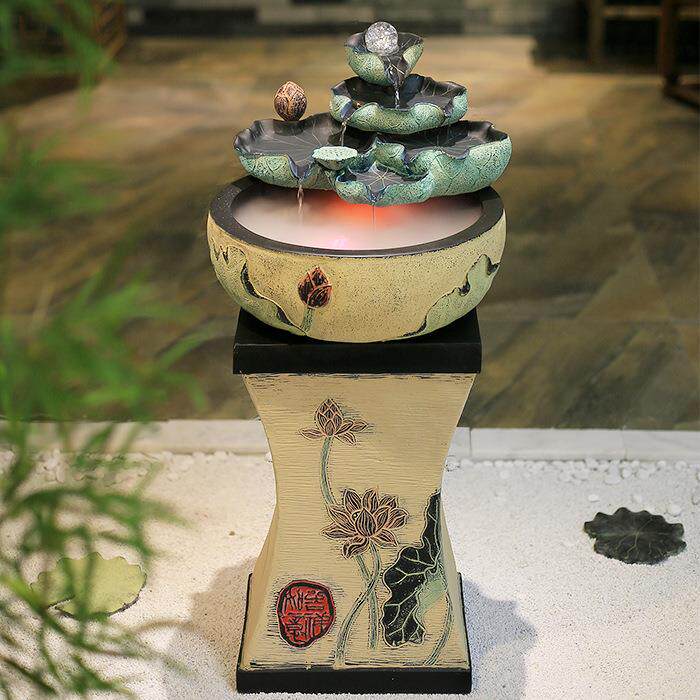 创意假山流水喷泉鱼缸 室内家居客厅摆件装饰工艺品办公桌面水景