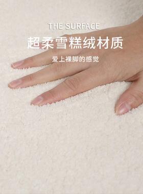 毛毯地风奶油奢卧室轻床边新款白色客厅高级垫地毯2024免打理茶几
