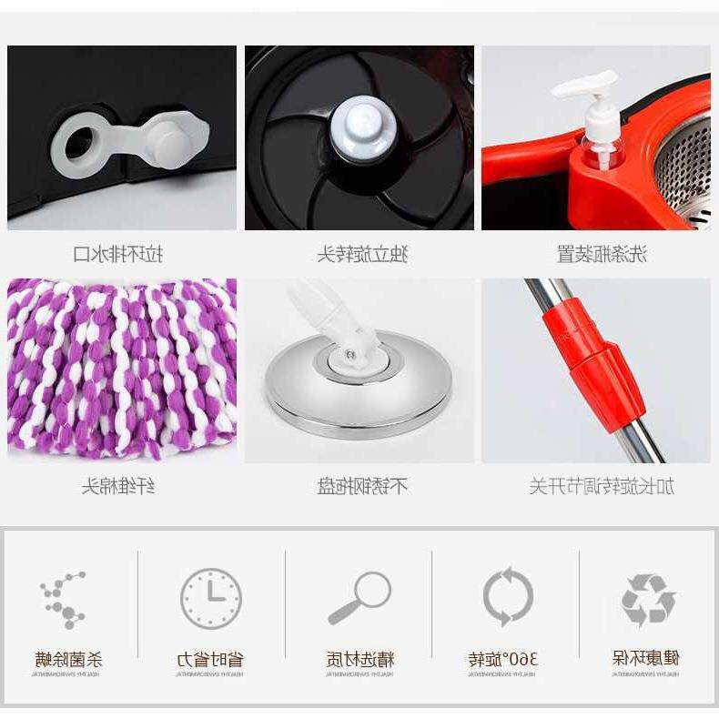拖把旋转托地擦地通家用夹固式扦把脱吧实木地板干湿两用
