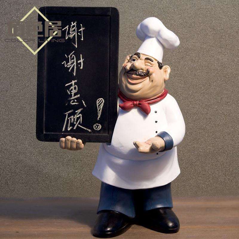 欧式厨师留言板树脂工艺品创意摆件收银台餐厅装饰品纪念品手工
