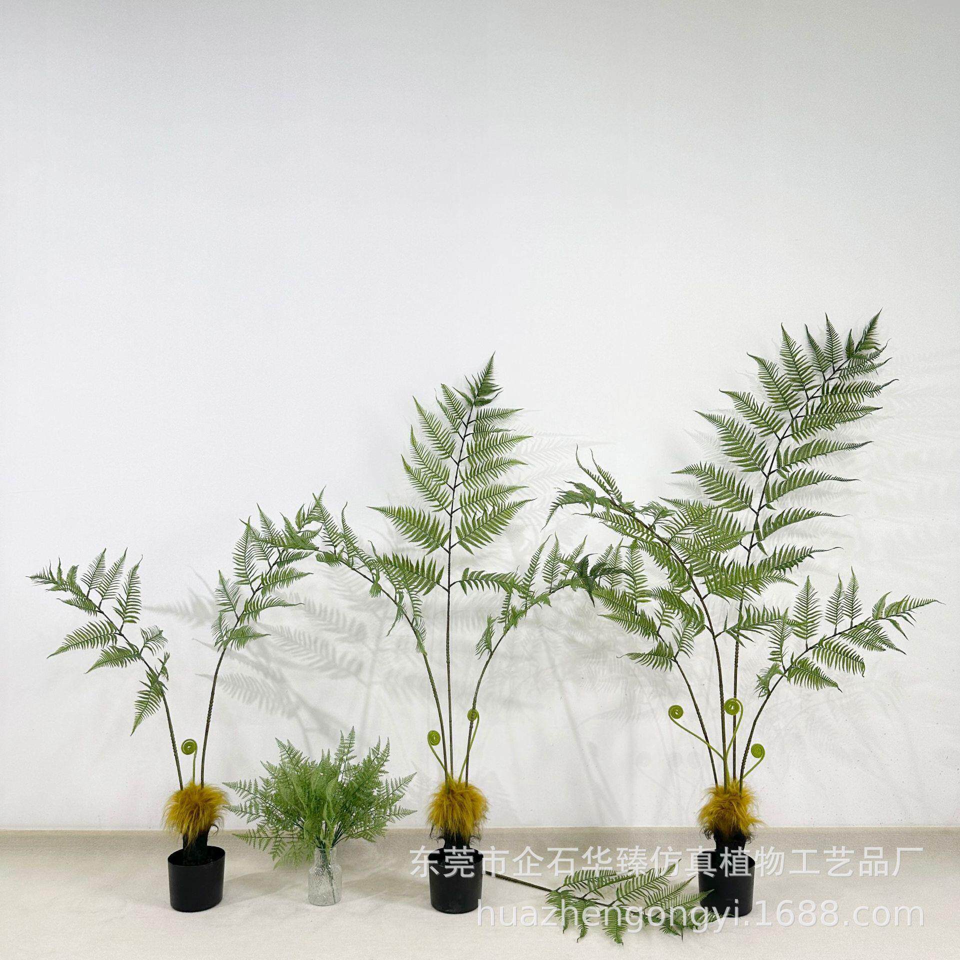 仿真猴头蕨 金丝蕨 金毛狗蕨室内假绿植盆栽仿真植物绿植