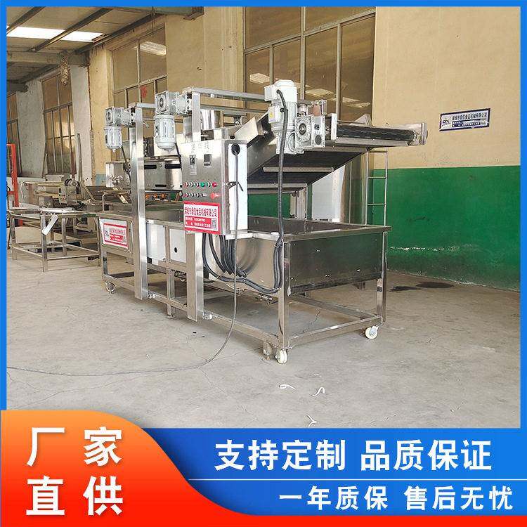 供应不锈钢鸭爪电加热油炸机 麻辣小鱼油炸机 兰花豆连续式油炸线