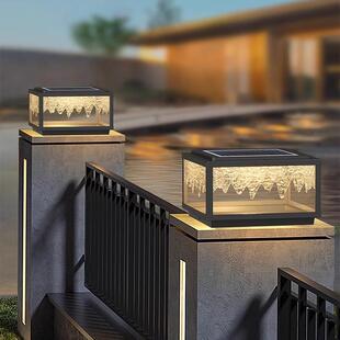 户外庭院灯花园装饰景观柱头灯室外大门柱子太阳能灯别墅围墙花园