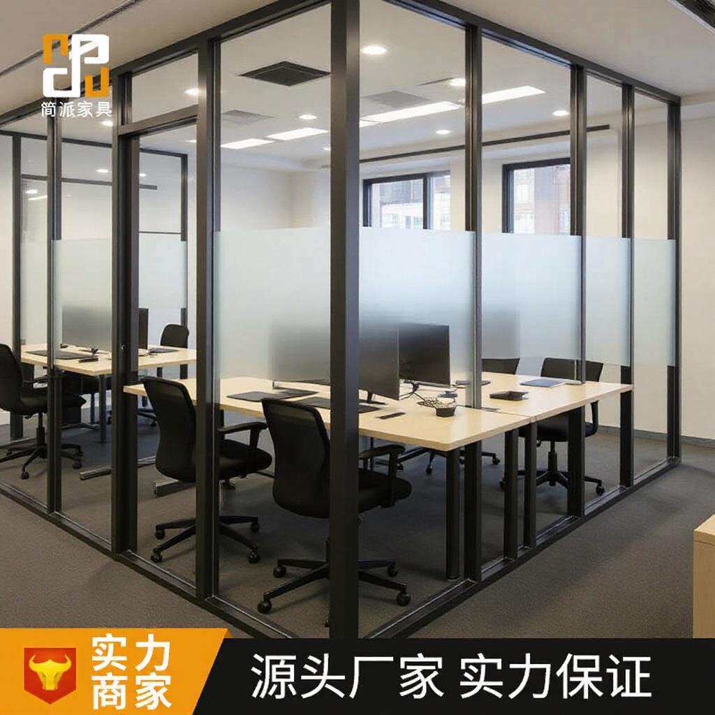 双玻百叶玻璃隔断 办公室铝合金屏风隔断墙卫生间隔断板现代简约