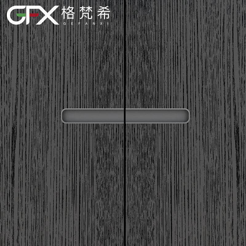 22/25板厚衣柜门隐形意式窄边拉手内嵌开槽隐藏高门暗扣黑色把手