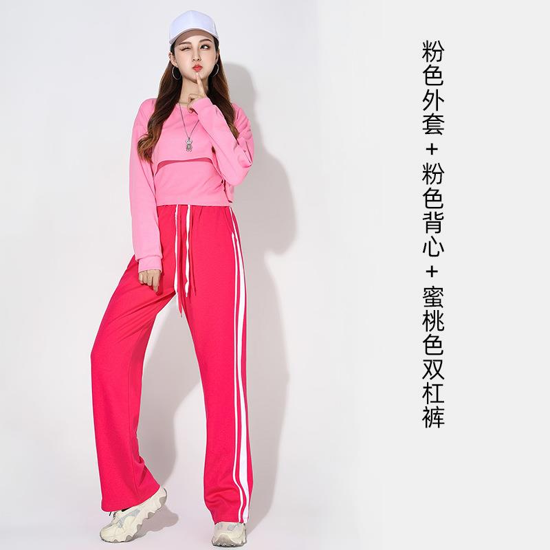 新款广场舞服装秋冬新款时尚杨丽萍团体表演服运动跳舞三件套女鬼